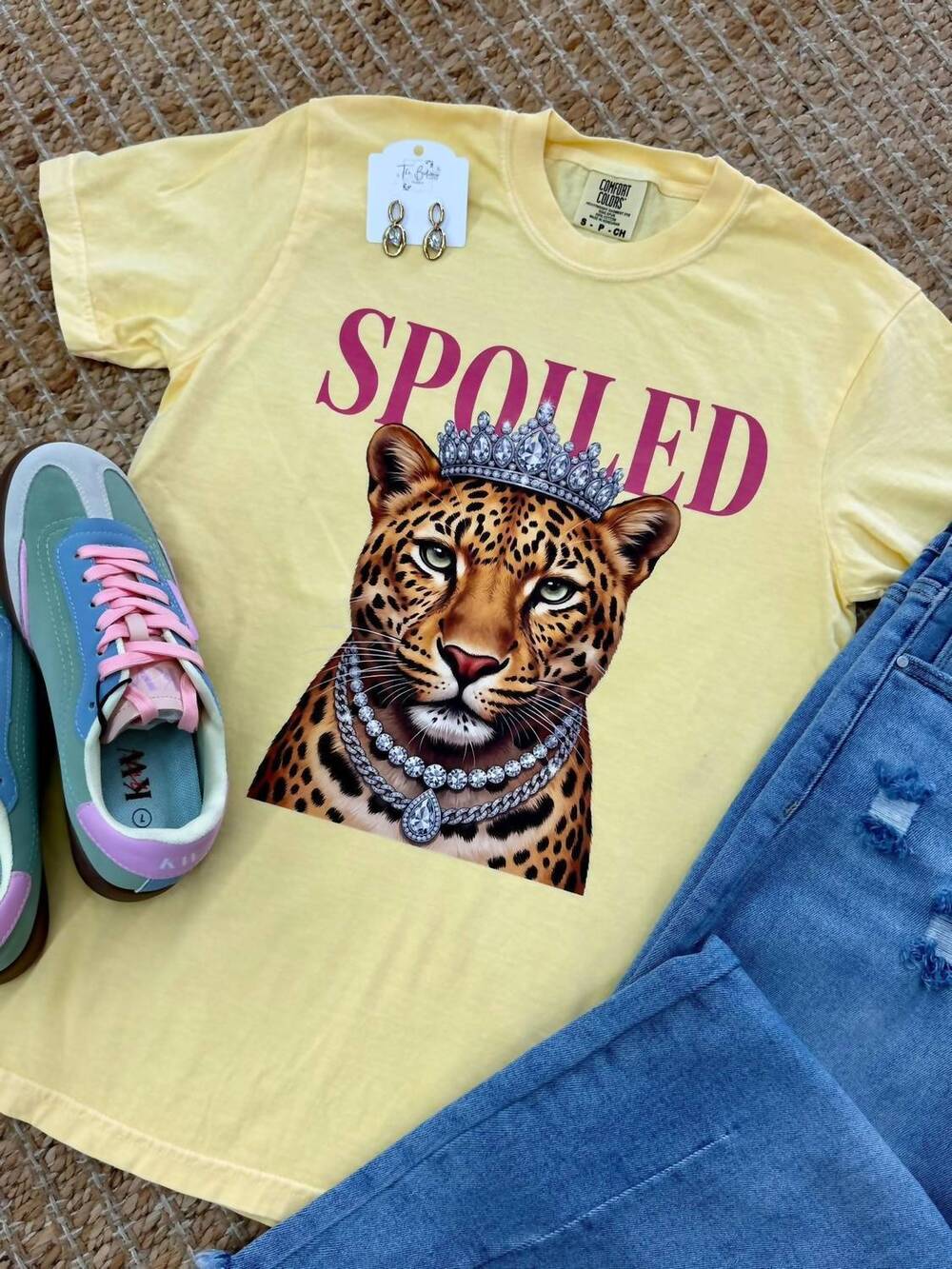 NEW COMFORT COLORS women's fiercely spoiled short sleeve tee in butter